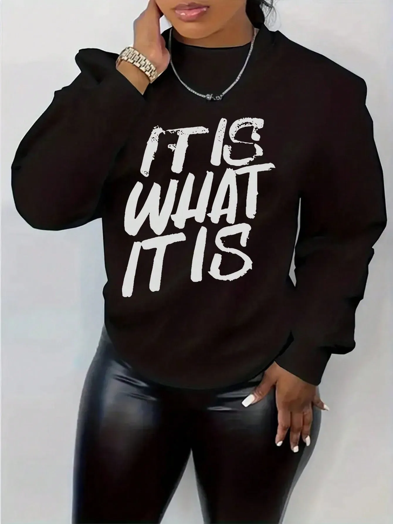 Women's  Sexy Letter & Butterfly Print Sweatshirt