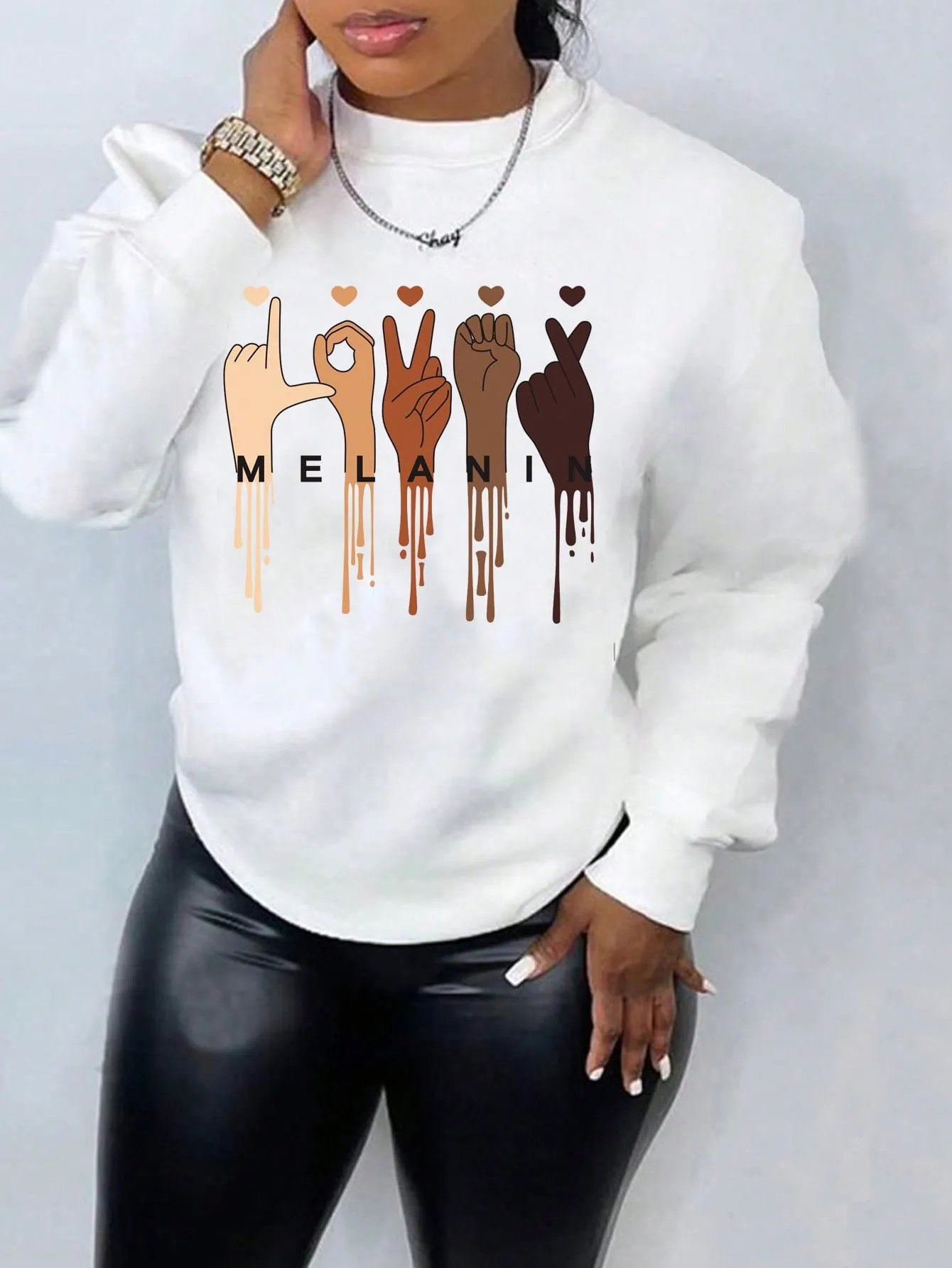 Women's  Sexy Letter & Butterfly Print Sweatshirt