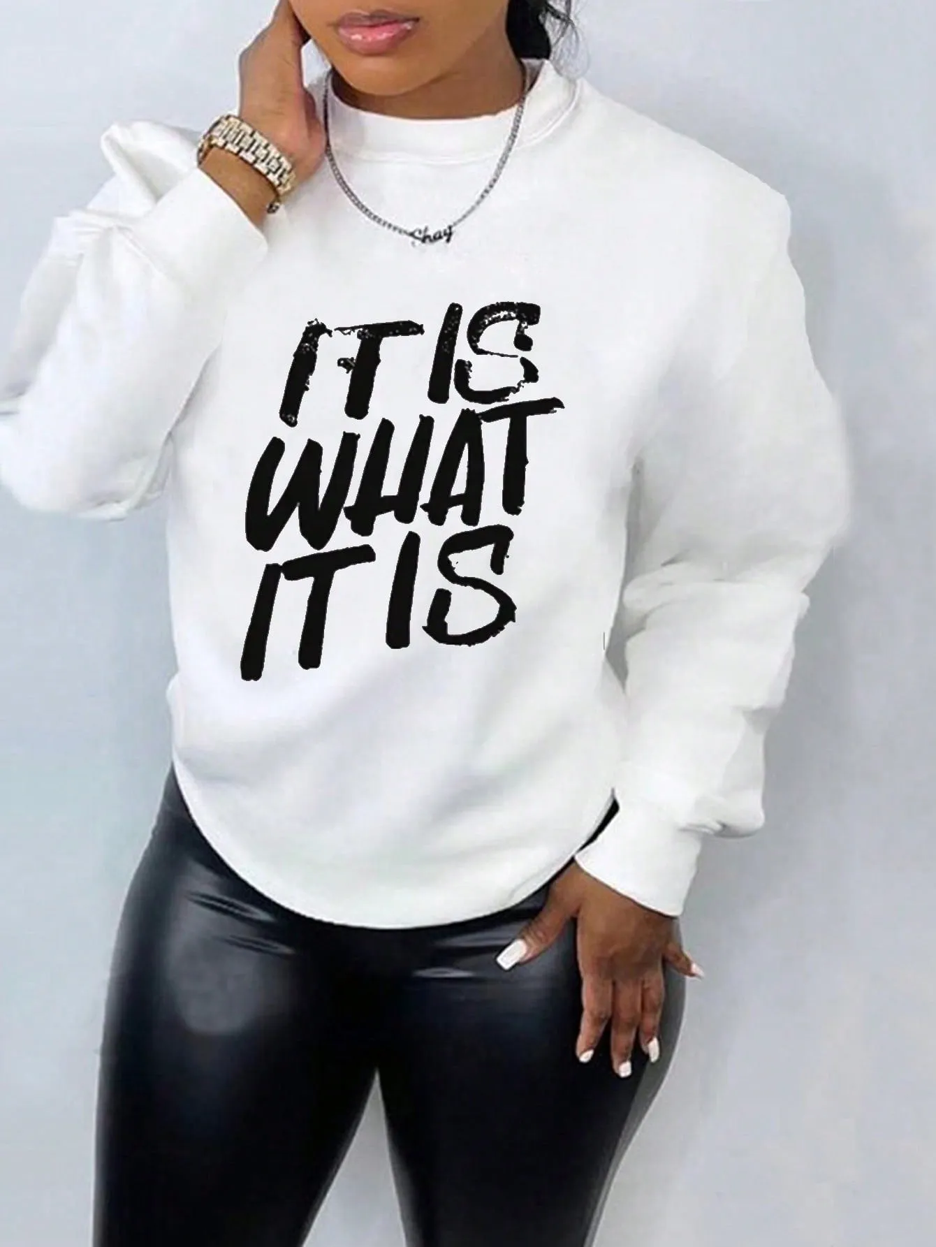 Women's  Sexy Letter & Butterfly Print Sweatshirt