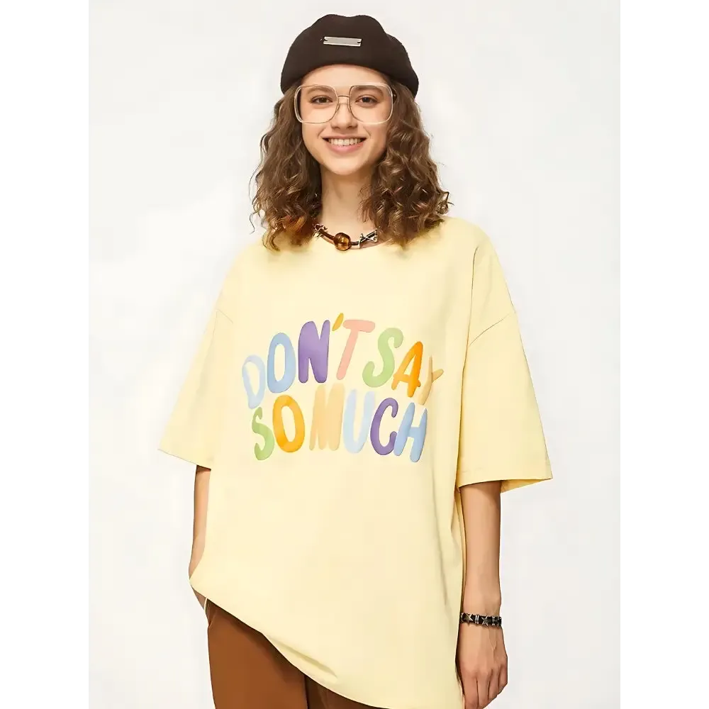 Y2K Crew Neck Tee with Puff Print Detail for Casual Streetwear