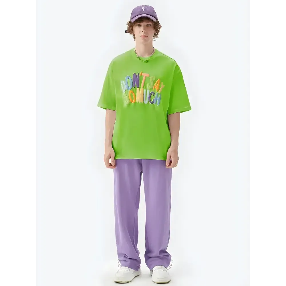 Y2K Crew Neck Tee with Puff Print Detail for Casual Streetwear