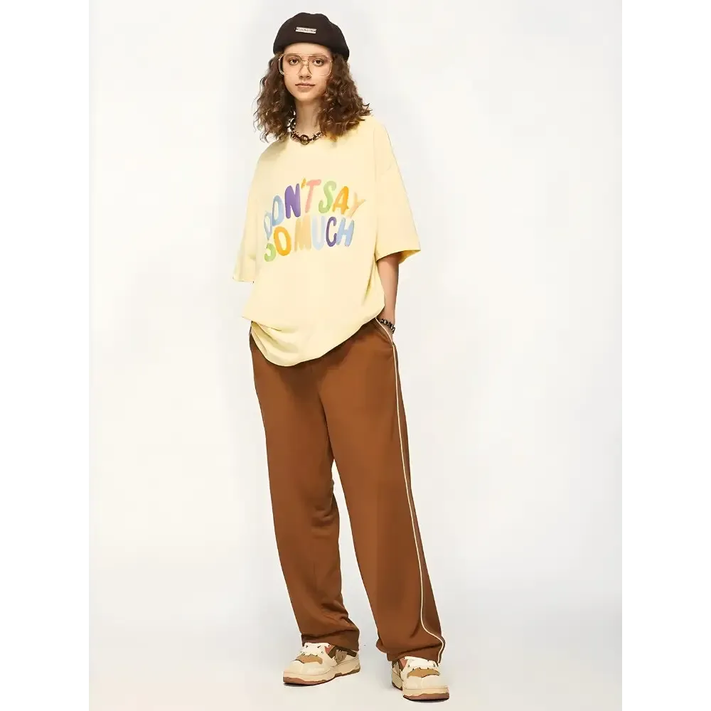 Y2K Crew Neck Tee with Puff Print Detail for Casual Streetwear