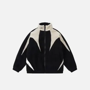 Y2K Furry Fleece Zip Jacket for Warmth and Style