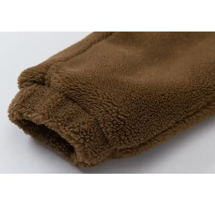 Y2K Furry Fleece Zip Jacket for Warmth and Style
