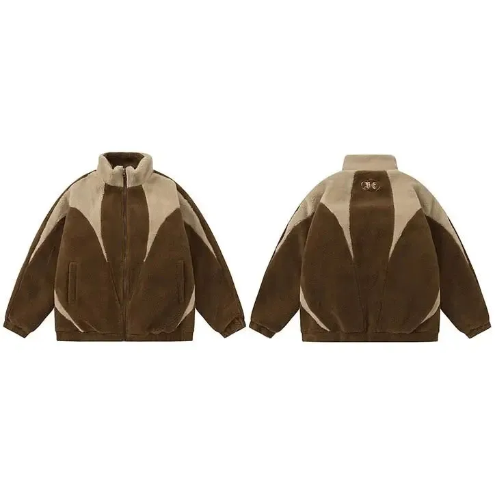 Y2K Furry Fleece Zip Jacket for Warmth and Style