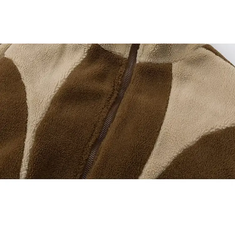 Y2K Furry Fleece Zip Jacket for Warmth and Style