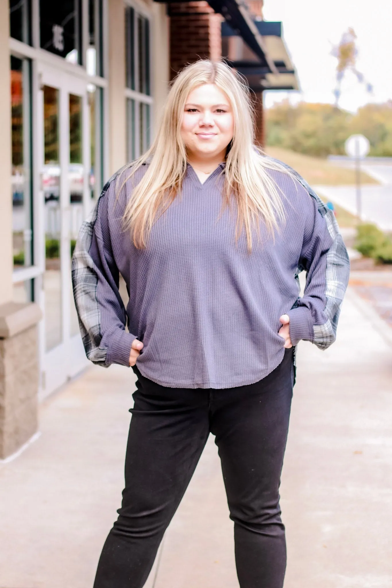You Have My Heart Grey Plaid Hooded Top