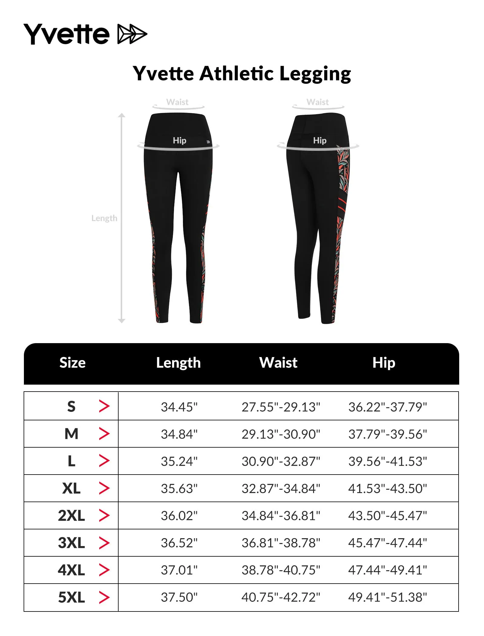 Yvette Printed Workout Leggings for Women High Waisted Yoga Pants with 2 Pockets Non See-Through Tummy Control, Orange Printed