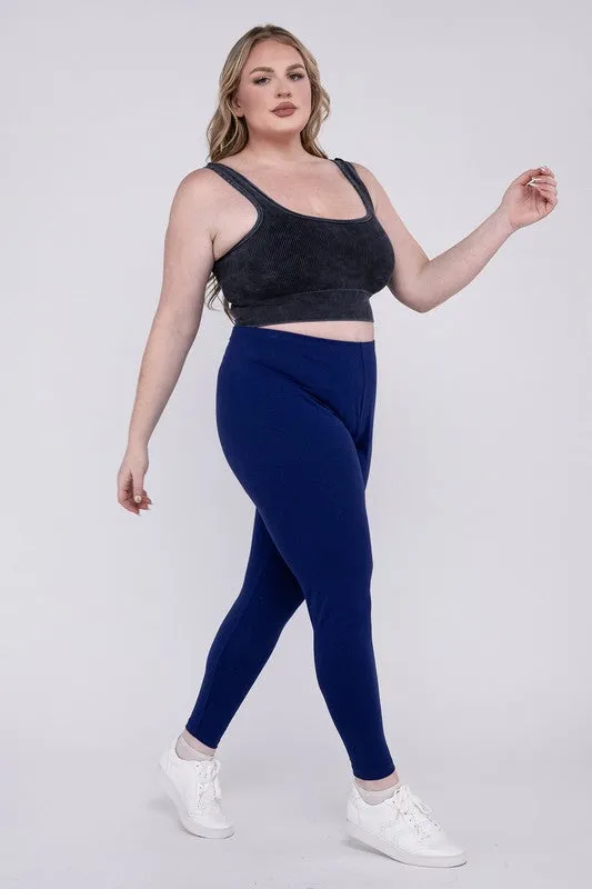 ZENANA Plus Premium Cotton Full Length Leggings