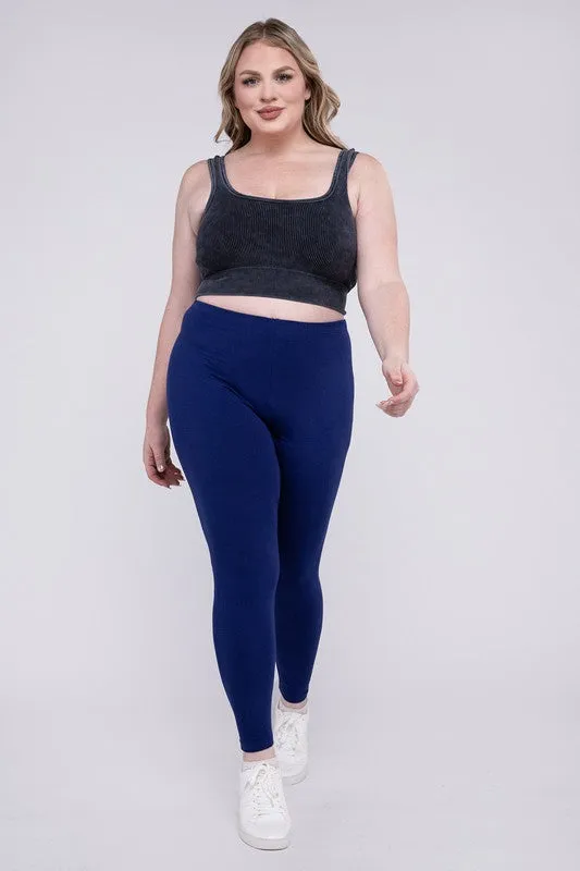 ZENANA Plus Premium Cotton Full Length Leggings