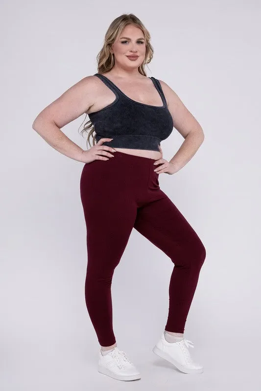 ZENANA Plus Premium Cotton Full Length Leggings