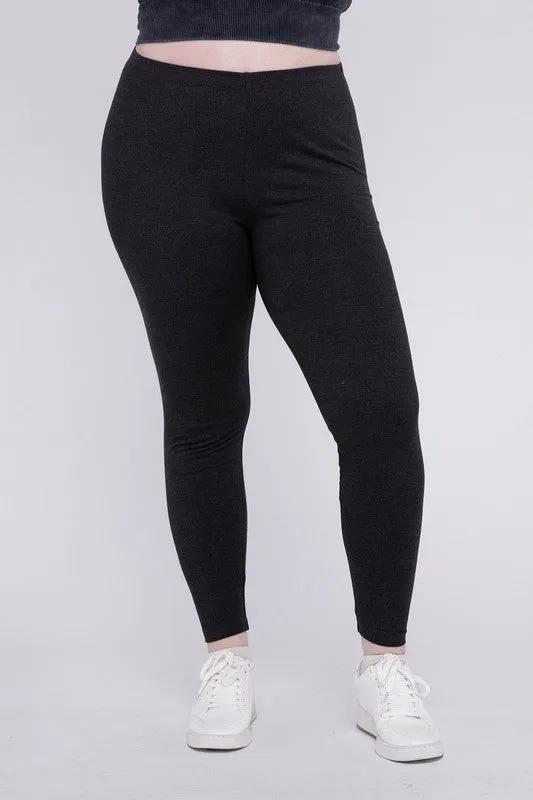 ZENANA Plus Premium Cotton Full Length Leggings