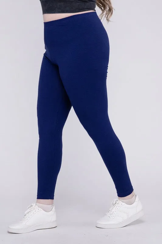 ZENANA Plus Premium Cotton Full Length Leggings