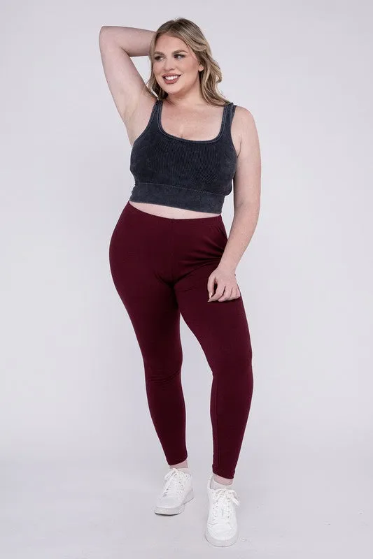 ZENANA Plus Premium Cotton Full Length Leggings