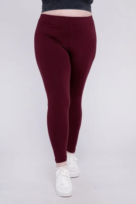 ZENANA Plus Premium Cotton Full Length Leggings