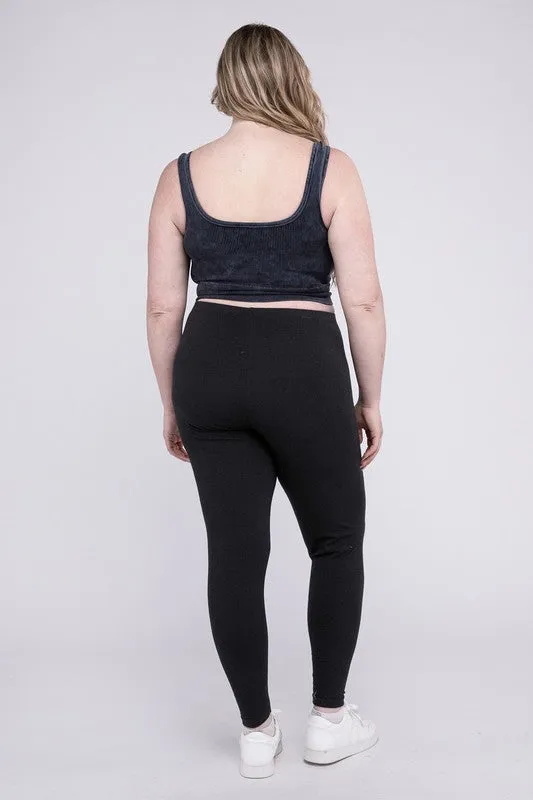 ZENANA Plus Premium Cotton Full Length Leggings