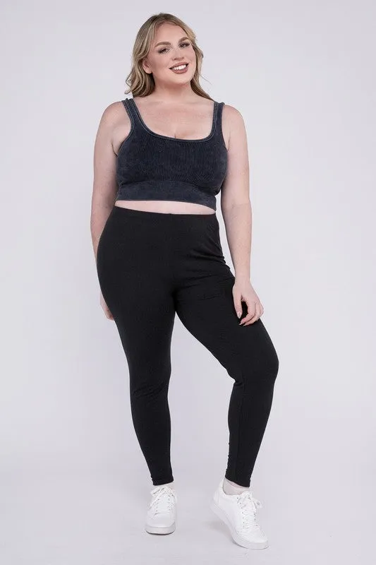 ZENANA Plus Premium Cotton Full Length Leggings