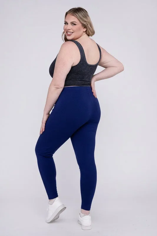 ZENANA Plus Premium Cotton Full Length Leggings