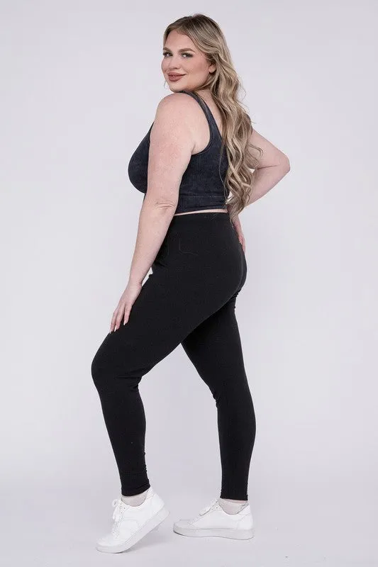 ZENANA Plus Premium Cotton Full Length Leggings