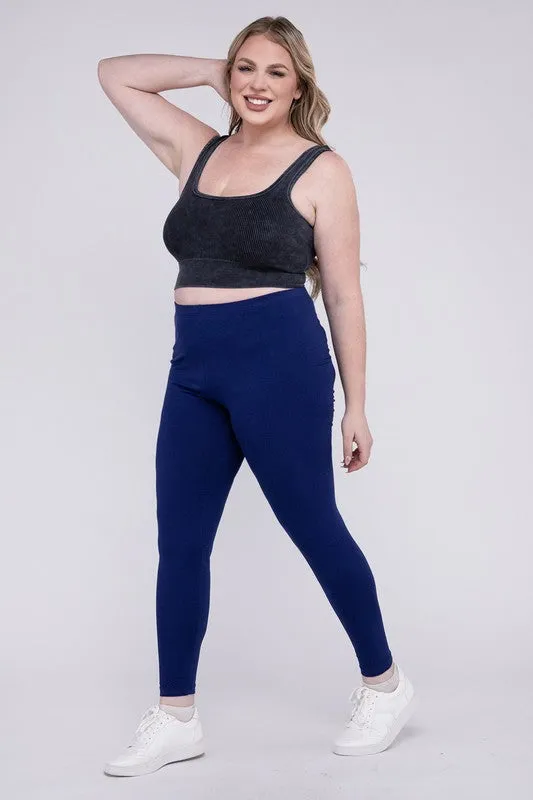 ZENANA Plus Premium Cotton Full Length Leggings